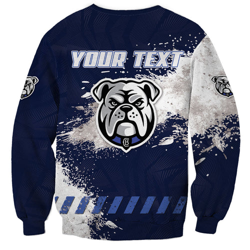 Personalised Canterbury-Bankstown Bulldogs Rugby Sweatshirt Berries Mascot - Sporty Splash Art Style