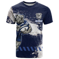 Personalised Canterbury-Bankstown Bulldogs Rugby T Shirt Berries Mascot - Sporty Splash Art Style