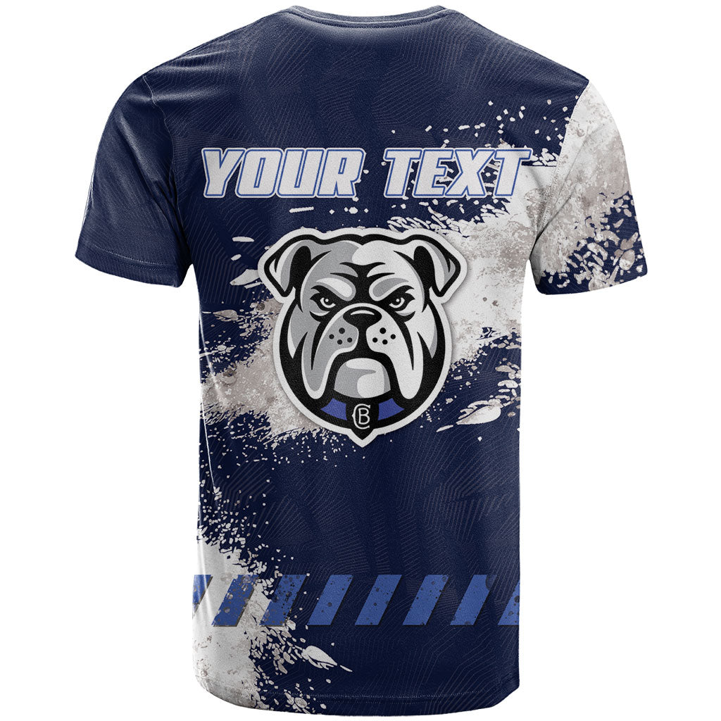 Personalised Canterbury-Bankstown Bulldogs Rugby T Shirt Berries Mascot - Sporty Splash Art Style
