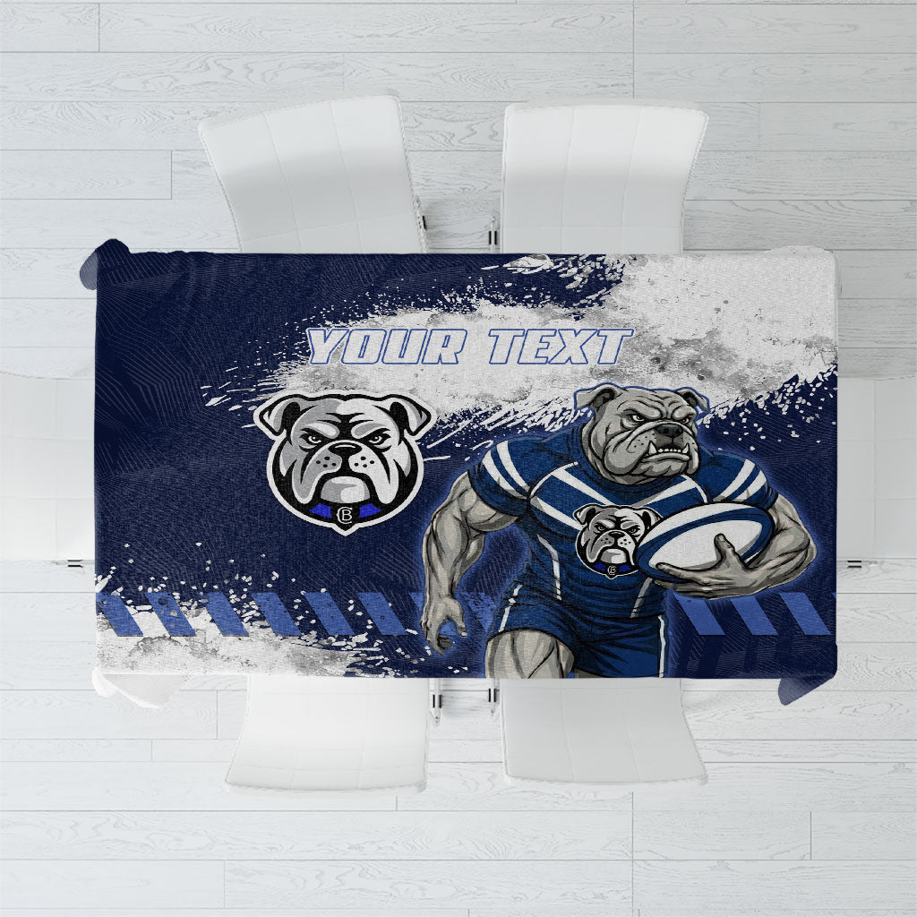 Personalised Canterbury-Bankstown Bulldogs Rugby Tablecloth Berries Mascot - Sporty Splash Art Style