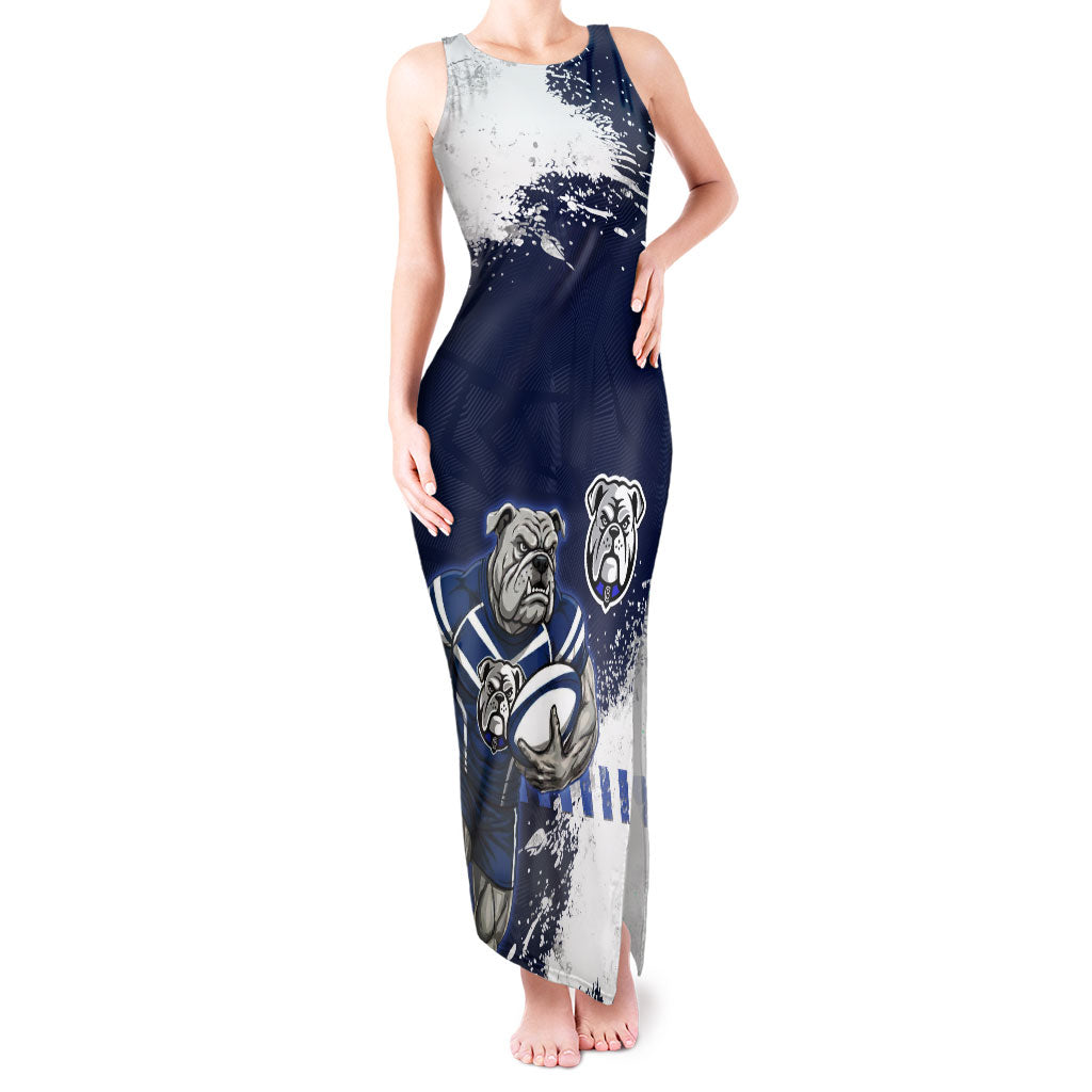 Personalised Canterbury-Bankstown Bulldogs Rugby Tank Maxi Dress Berries Mascot - Sporty Splash Art Style