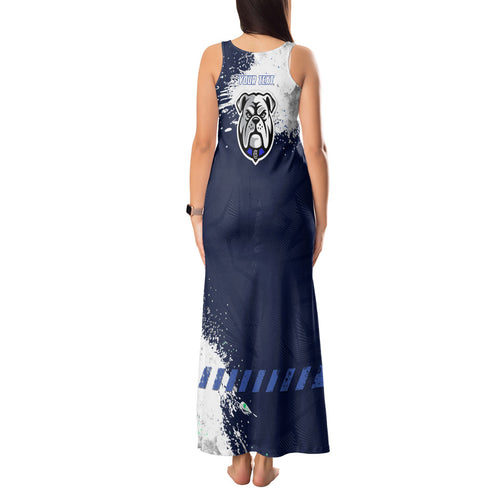 Personalised Canterbury-Bankstown Bulldogs Rugby Tank Maxi Dress Berries Mascot - Sporty Splash Art Style