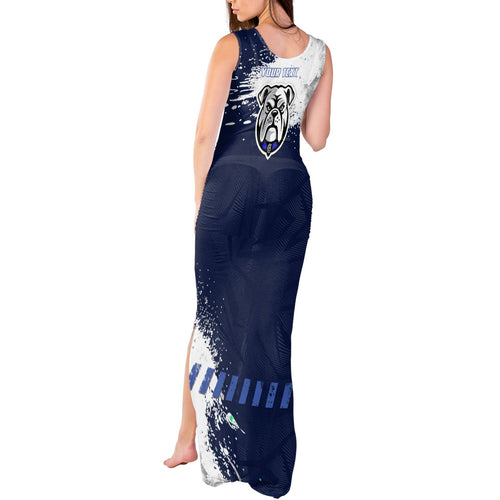 Personalised Canterbury-Bankstown Bulldogs Rugby Tank Maxi Dress Berries Mascot - Sporty Splash Art Style