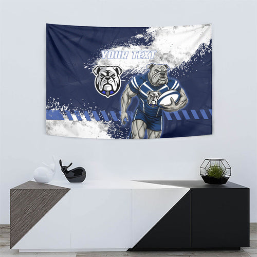 Personalised Canterbury-Bankstown Bulldogs Rugby Tapestry Berries Mascot - Sporty Splash Art Style