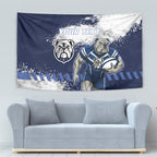 Personalised Canterbury-Bankstown Bulldogs Rugby Tapestry Berries Mascot - Sporty Splash Art Style