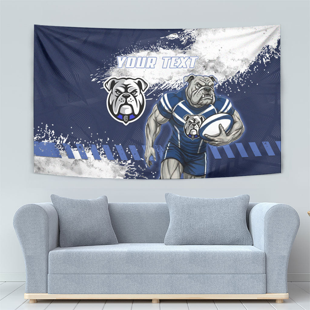 Personalised Canterbury-Bankstown Bulldogs Rugby Tapestry Berries Mascot - Sporty Splash Art Style