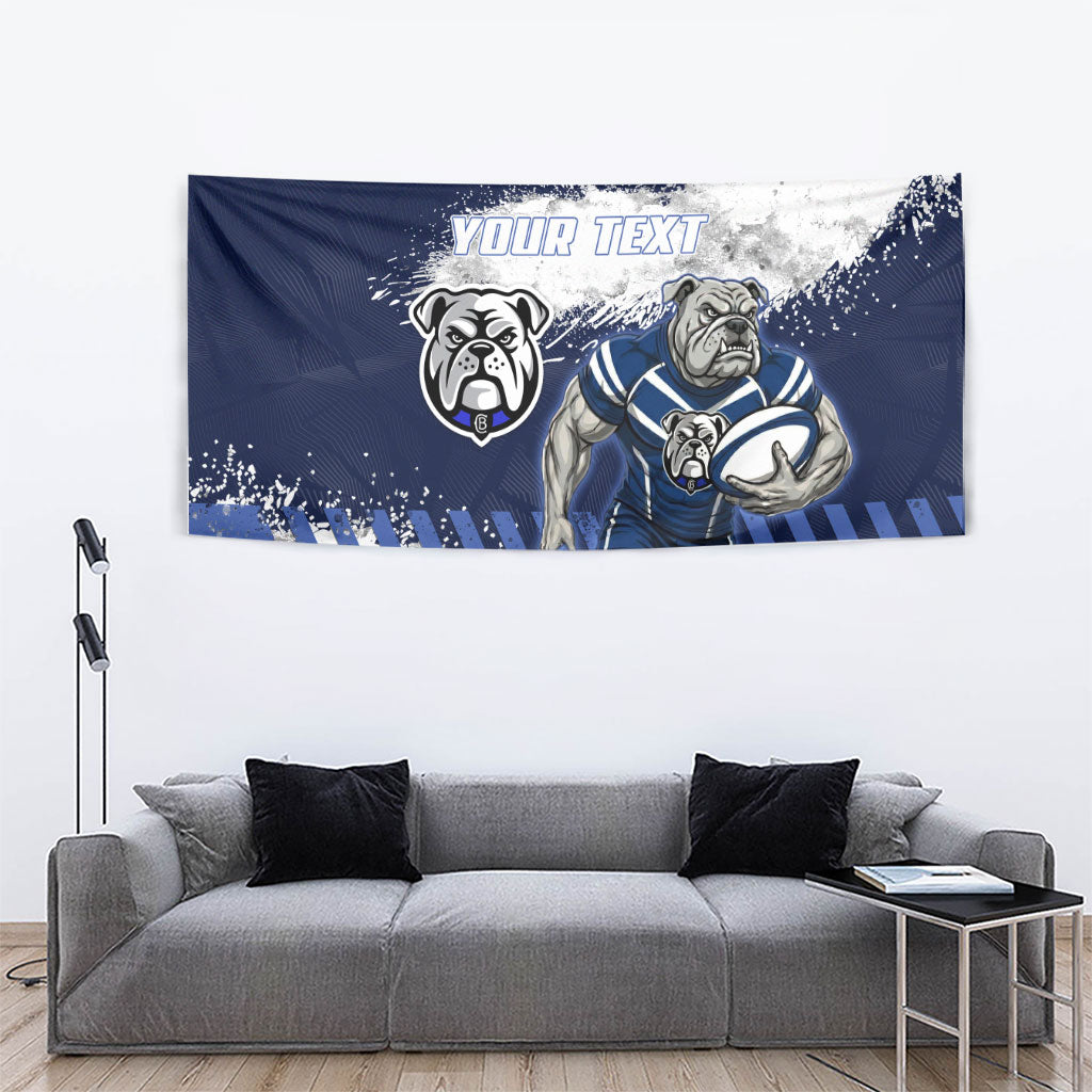 Personalised Canterbury-Bankstown Bulldogs Rugby Tapestry Berries Mascot - Sporty Splash Art Style