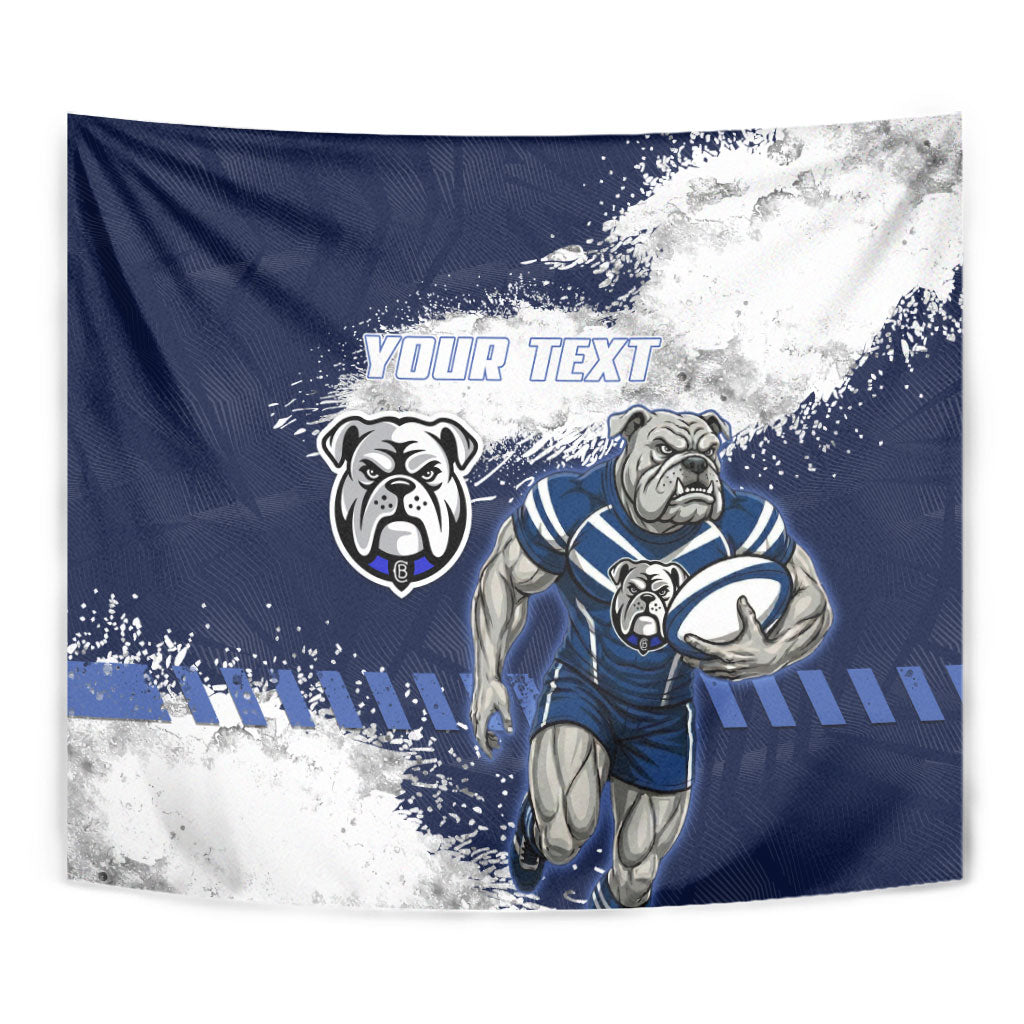 Personalised Canterbury-Bankstown Bulldogs Rugby Tapestry Berries Mascot - Sporty Splash Art Style