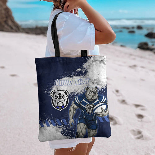 Personalised Canterbury-Bankstown Bulldogs Rugby Tote Bag Berries Mascot - Sporty Splash Art Style
