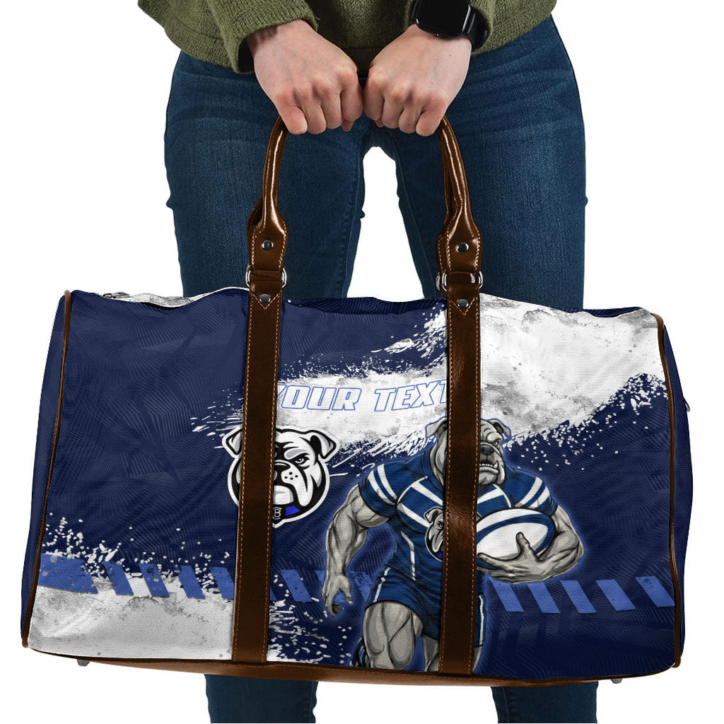 Personalised Canterbury-Bankstown Bulldogs Rugby Travel Bag Berries Mascot - Sporty Splash Art Style