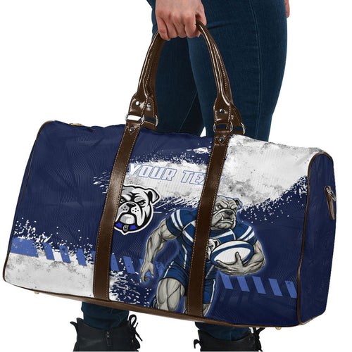 Personalised Canterbury-Bankstown Bulldogs Rugby Travel Bag Berries Mascot - Sporty Splash Art Style