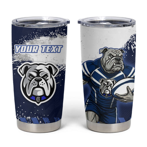 Personalised Canterbury-Bankstown Bulldogs Rugby Tumbler Cup Berries Mascot - Sporty Splash Art Style