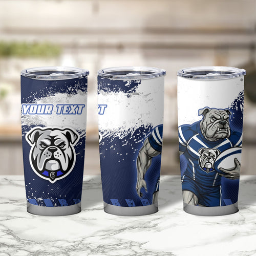Personalised Canterbury-Bankstown Bulldogs Rugby Tumbler Cup Berries Mascot - Sporty Splash Art Style