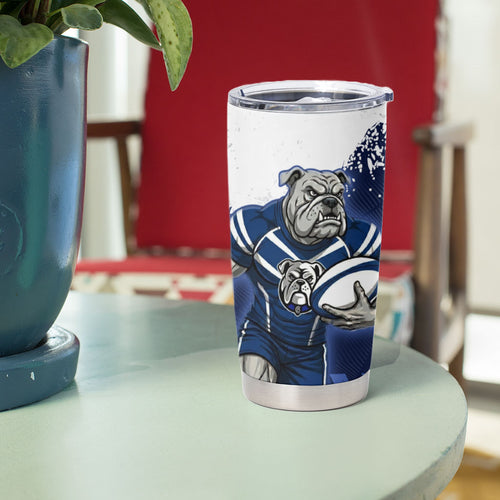 Personalised Canterbury-Bankstown Bulldogs Rugby Tumbler Cup Berries Mascot - Sporty Splash Art Style