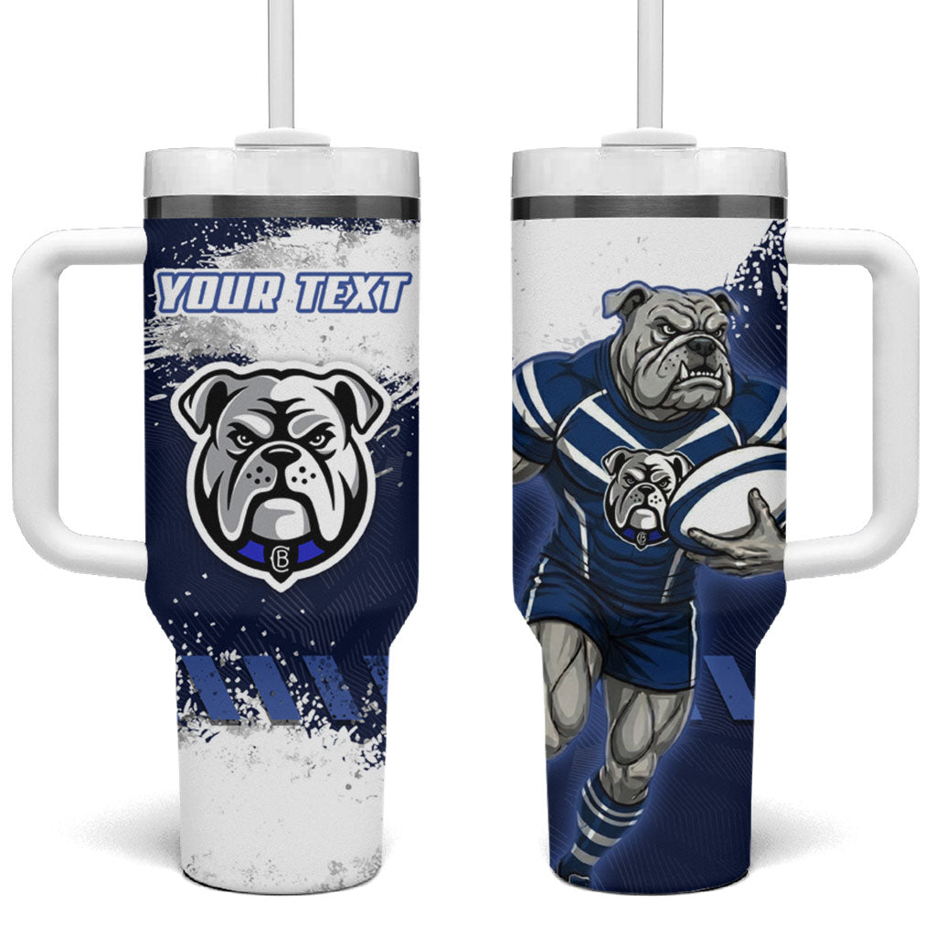 Personalised Canterbury-Bankstown Bulldogs Rugby Tumbler With Handle Berries Mascot - Sporty Splash Art Style