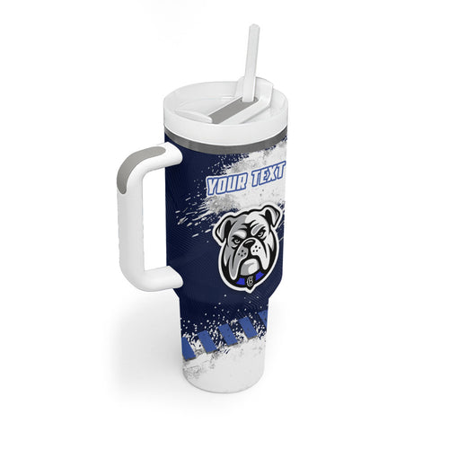 Personalised Canterbury-Bankstown Bulldogs Rugby Tumbler With Handle Berries Mascot - Sporty Splash Art Style