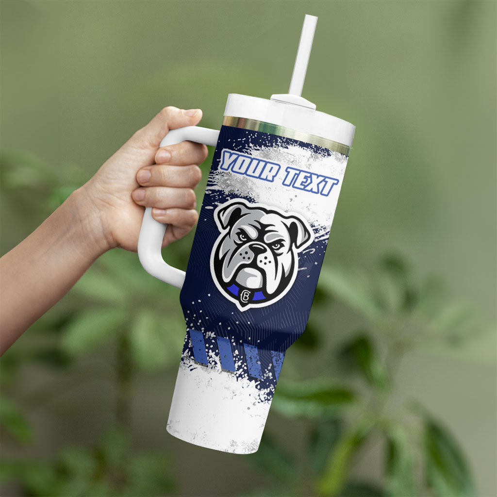 Personalised Canterbury-Bankstown Bulldogs Rugby Tumbler With Handle Berries Mascot - Sporty Splash Art Style