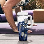 Personalised Canterbury-Bankstown Bulldogs Rugby Tumbler With Handle Berries Mascot - Sporty Splash Art Style