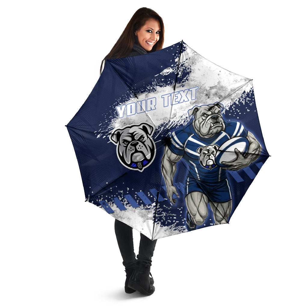Personalised Canterbury-Bankstown Bulldogs Rugby Umbrella Berries Mascot - Sporty Splash Art Style