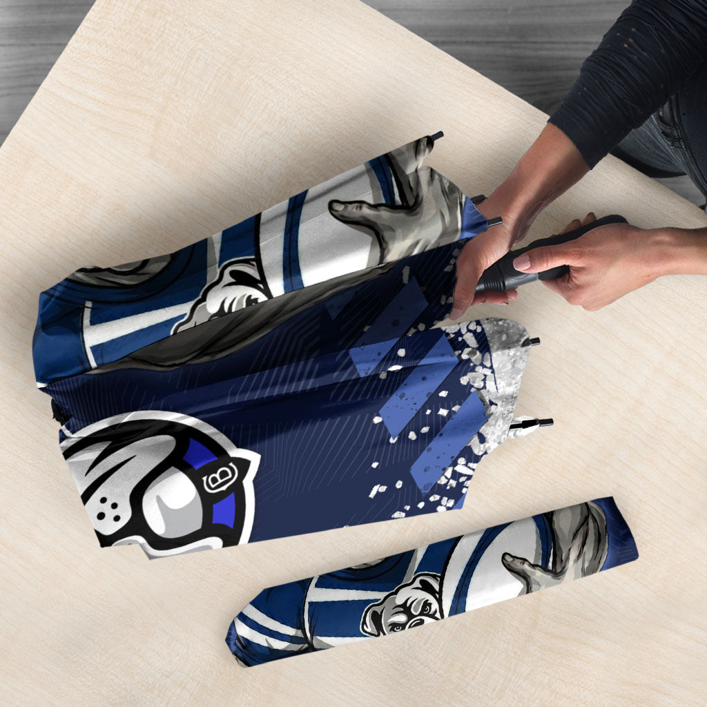 Personalised Canterbury-Bankstown Bulldogs Rugby Umbrella Berries Mascot - Sporty Splash Art Style