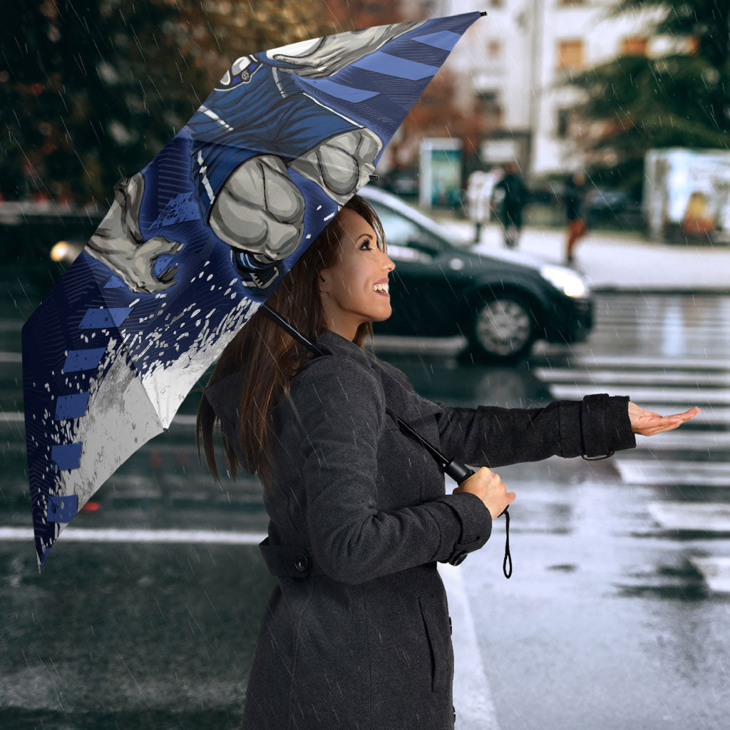 Personalised Canterbury-Bankstown Bulldogs Rugby Umbrella Berries Mascot - Sporty Splash Art Style