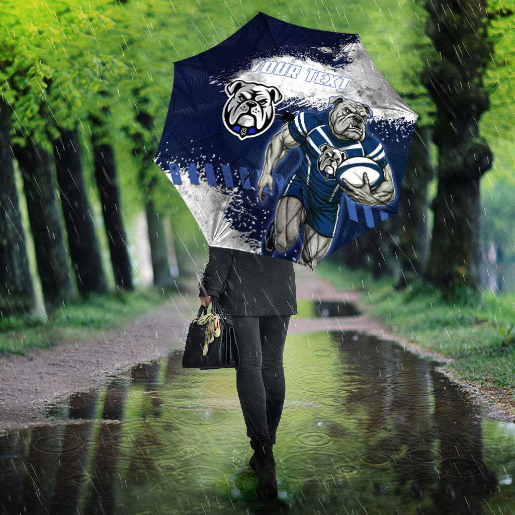 Personalised Canterbury-Bankstown Bulldogs Rugby Umbrella Berries Mascot - Sporty Splash Art Style