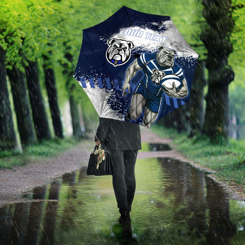 Personalised Canterbury-Bankstown Bulldogs Rugby Umbrella Berries Mascot - Sporty Splash Art Style