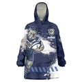 Personalised Canterbury-Bankstown Bulldogs Rugby Wearable Blanket Hoodie Berries Mascot - Sporty Splash Art Style