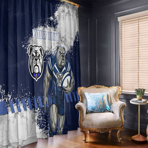 Personalised Canterbury-Bankstown Bulldogs Rugby Window Curtain Berries Mascot - Sporty Splash Art Style