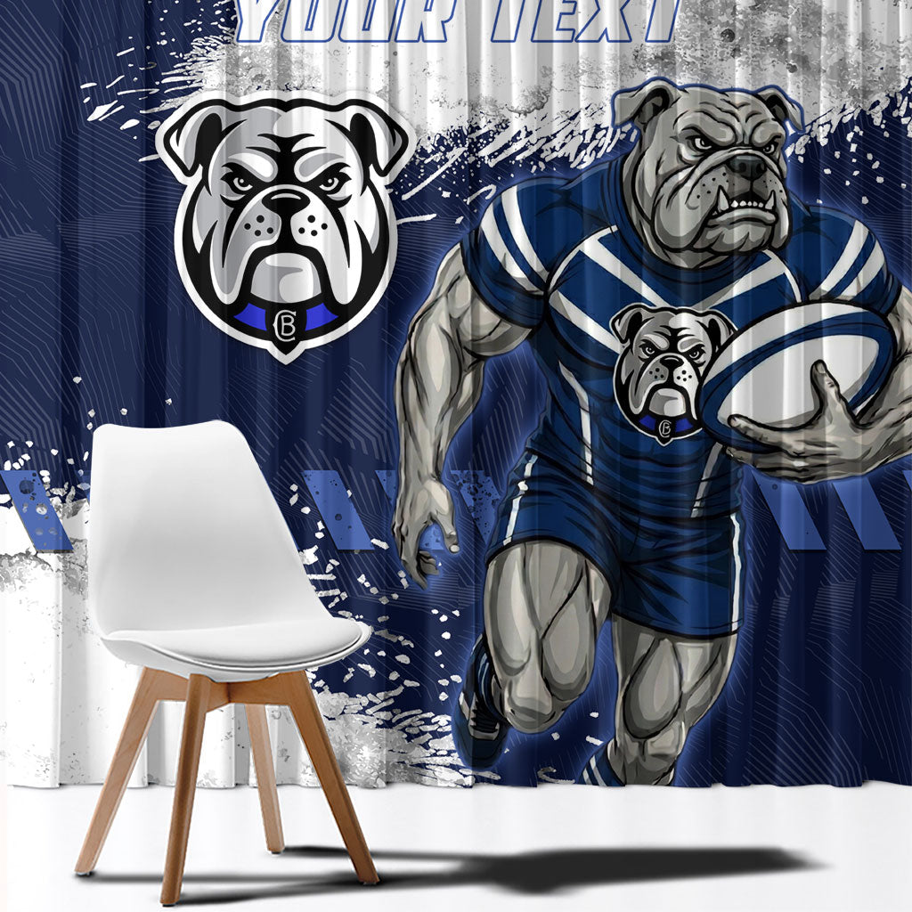 Personalised Canterbury-Bankstown Bulldogs Rugby Window Curtain Berries Mascot - Sporty Splash Art Style
