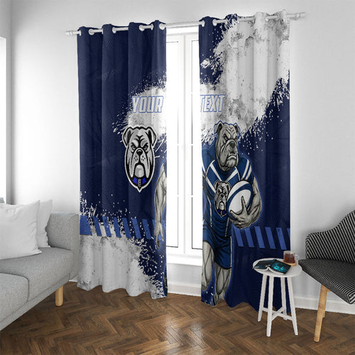 Personalised Canterbury-Bankstown Bulldogs Rugby Window Curtain Berries Mascot - Sporty Splash Art Style