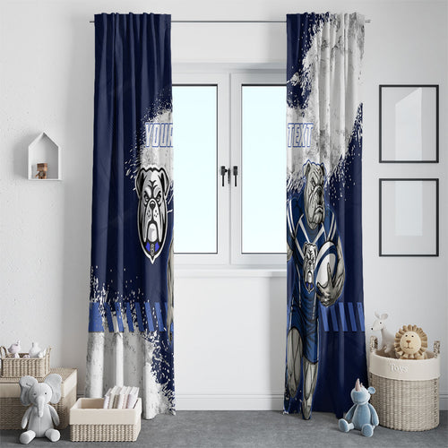 Personalised Canterbury-Bankstown Bulldogs Rugby Window Curtain Berries Mascot - Sporty Splash Art Style