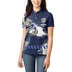 Personalised Canterbury-Bankstown Bulldogs Rugby Women Polo Shirt Berries Mascot - Sporty Splash Art Style