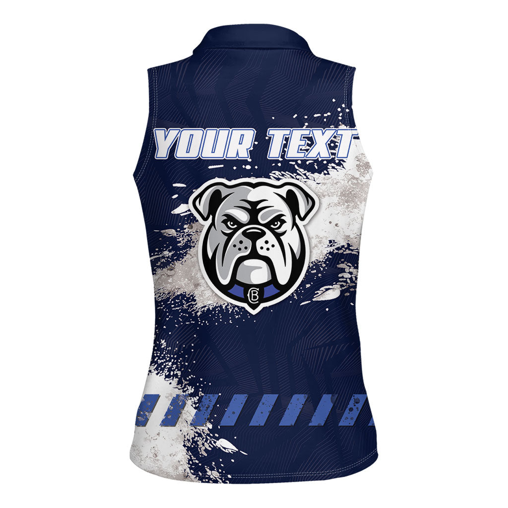 Personalised Canterbury-Bankstown Bulldogs Rugby Women Sleeveless Polo Shirt Berries Mascot - Sporty Splash Art Style