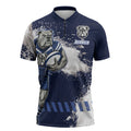 Personalised Canterbury-Bankstown Bulldogs Rugby Zipper Polo Shirt Berries Mascot - Sporty Splash Art Style