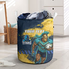 Personalised Gold Coast Titans Rugby Laundry Basket Titans Mascot - Sporty Splash Art Style