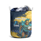 Personalised Gold Coast Titans Rugby Laundry Basket Titans Mascot - Sporty Splash Art Style
