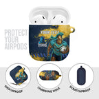 Personalised Gold Coast Titans Rugby AirPods Case Titans Mascot - Sporty Splash Art Style