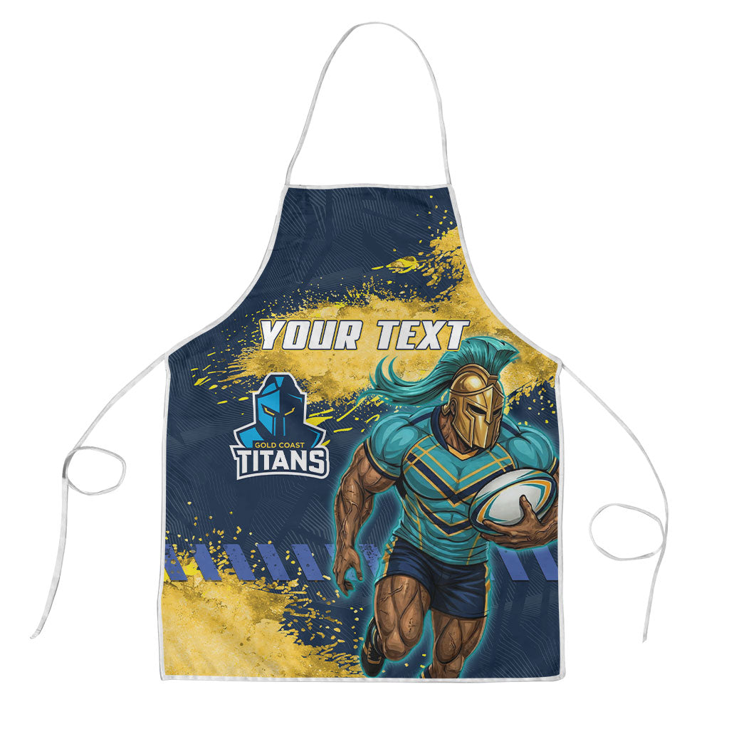 Personalised Gold Coast Titans Rugby Apron Titans Mascot - Sporty Splash Art Style