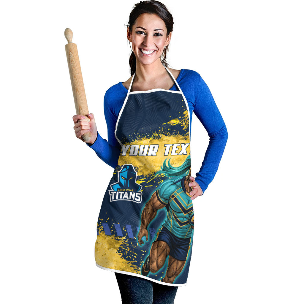 Personalised Gold Coast Titans Rugby Apron Titans Mascot - Sporty Splash Art Style