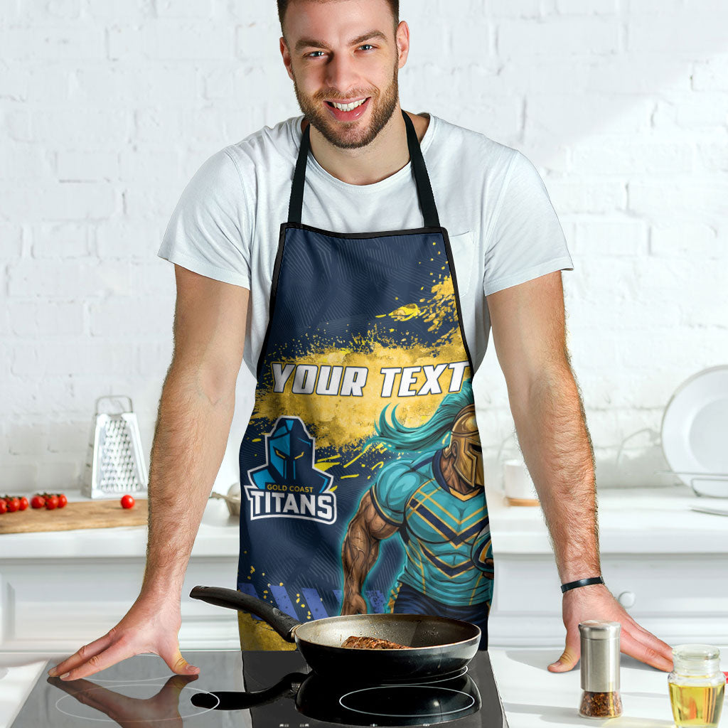 Personalised Gold Coast Titans Rugby Apron Titans Mascot - Sporty Splash Art Style