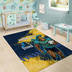 Personalised Gold Coast Titans Rugby Area Rug Titans Mascot - Sporty Splash Art Style