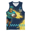 Personalised Gold Coast Titans Rugby Basketball Jersey Titans Mascot - Sporty Splash Art Style
