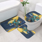 Personalised Gold Coast Titans Rugby Bathroom Set Titans Mascot - Sporty Splash Art Style