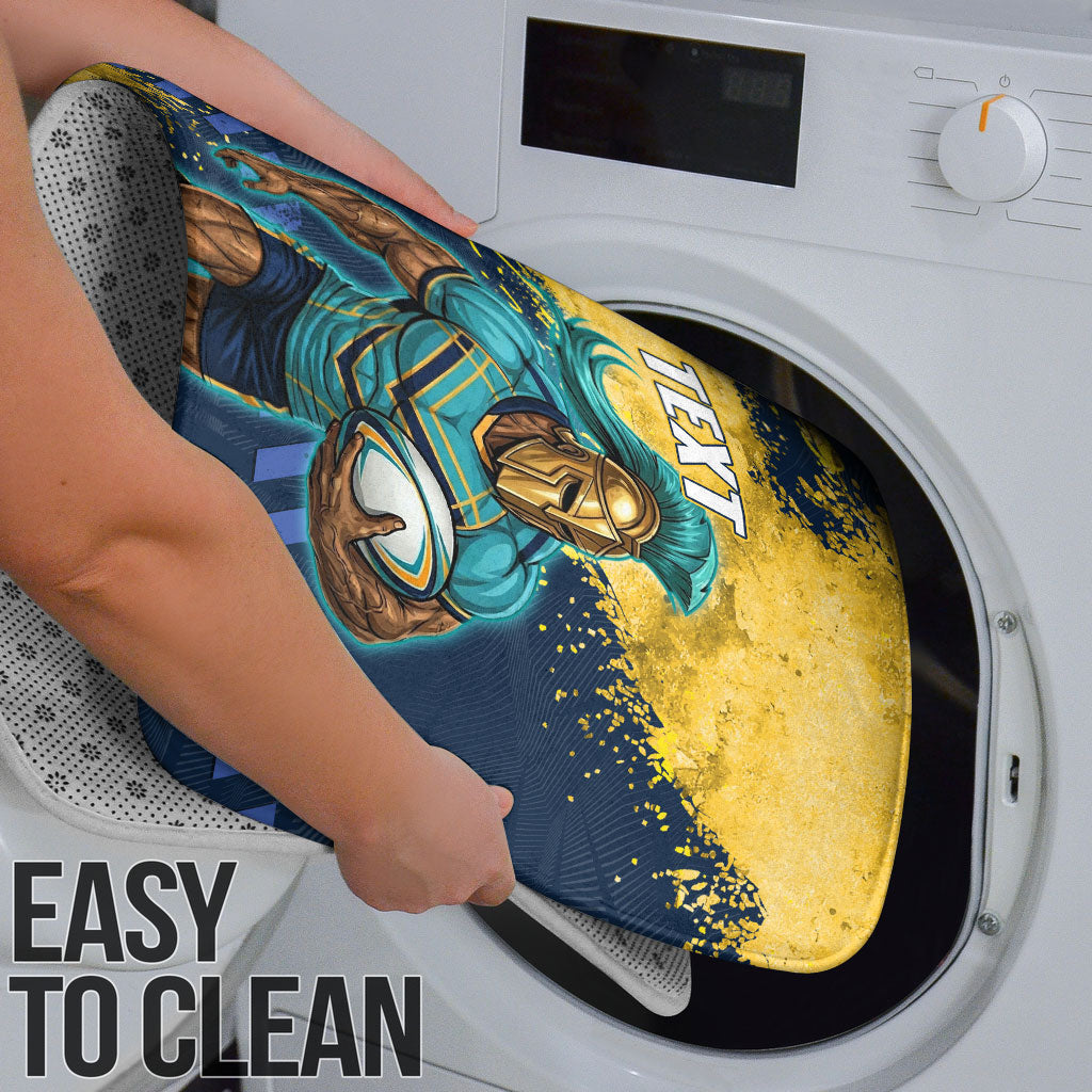 Personalised Gold Coast Titans Rugby Bathroom Set Titans Mascot - Sporty Splash Art Style
