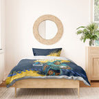 Personalised Gold Coast Titans Rugby Bedding Set Titans Mascot - Sporty Splash Art Style