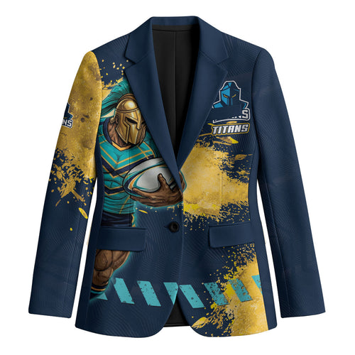 Personalised Gold Coast Titans Rugby Blazer Titans Mascot - Sporty Splash Art Style