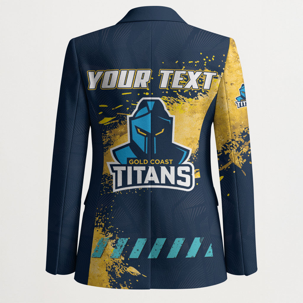 Personalised Gold Coast Titans Rugby Blazer Titans Mascot - Sporty Splash Art Style
