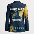 Personalised Gold Coast Titans Rugby Blazer Titans Mascot - Sporty Splash Art Style