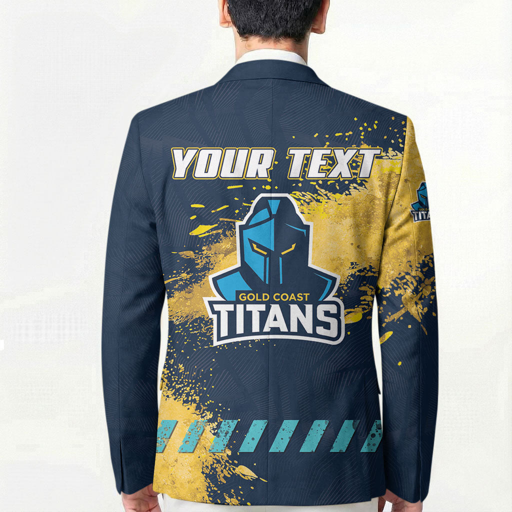 Personalised Gold Coast Titans Rugby Blazer Titans Mascot - Sporty Splash Art Style